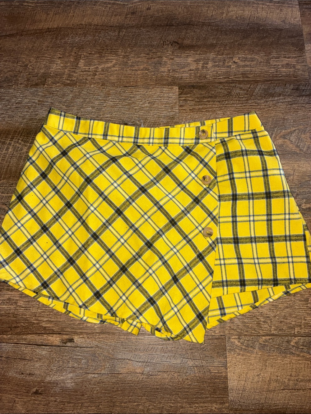 Kendall & Kylie Yellow Plaid Skort